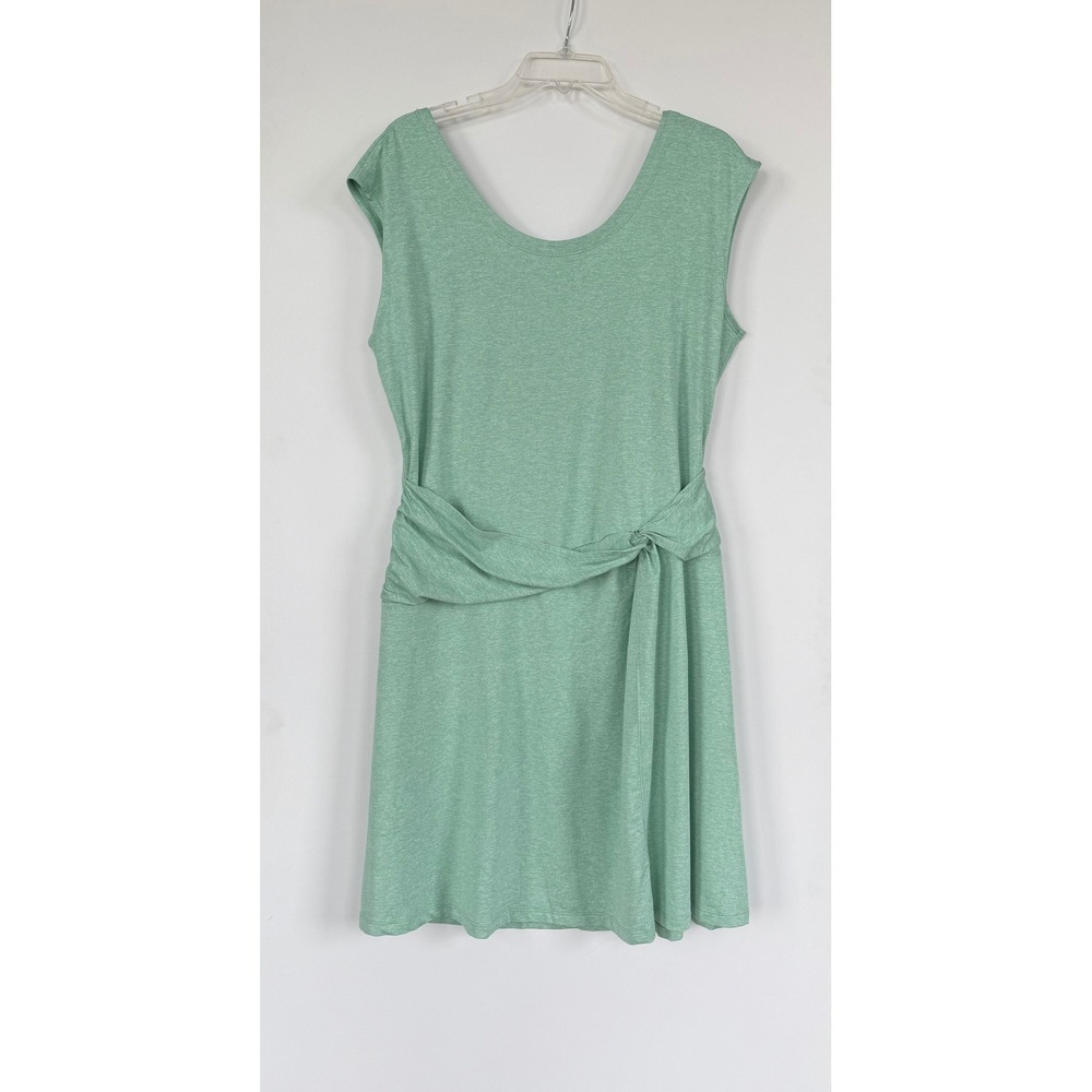 Patagonia West Coast Dress Green Heather Faux Wrap Sleeveless XL 59140 Stretch